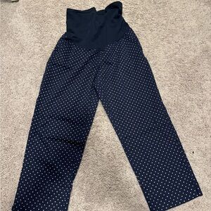 Motherhood Maternity Navy Polka Ankle Pants